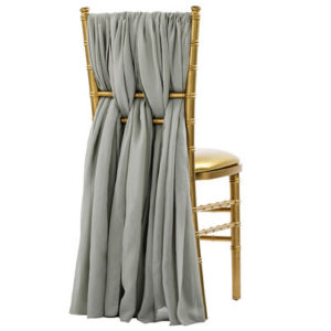 Silver Chiffon Chair Sash
